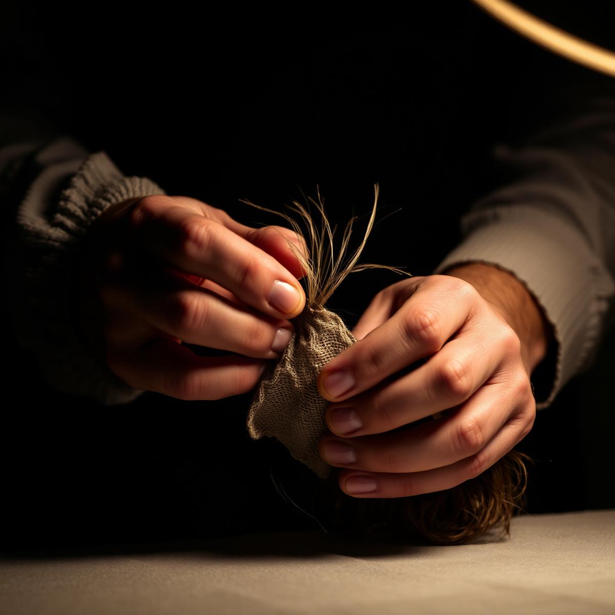 Hand-knotting a hair system